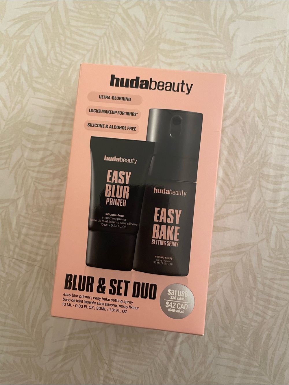 HUDA BEAUTY Easy Blur & Bake Duo — Primer & Setting Spray Travel Kit